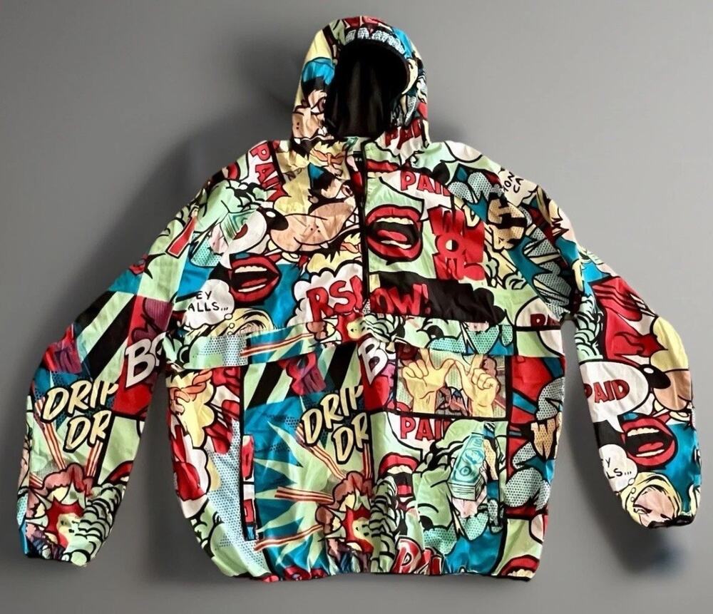Reason NYC Graffiti Windbreaker Jacket 4XL Men Comic Pop Art Hoodie Streetwear